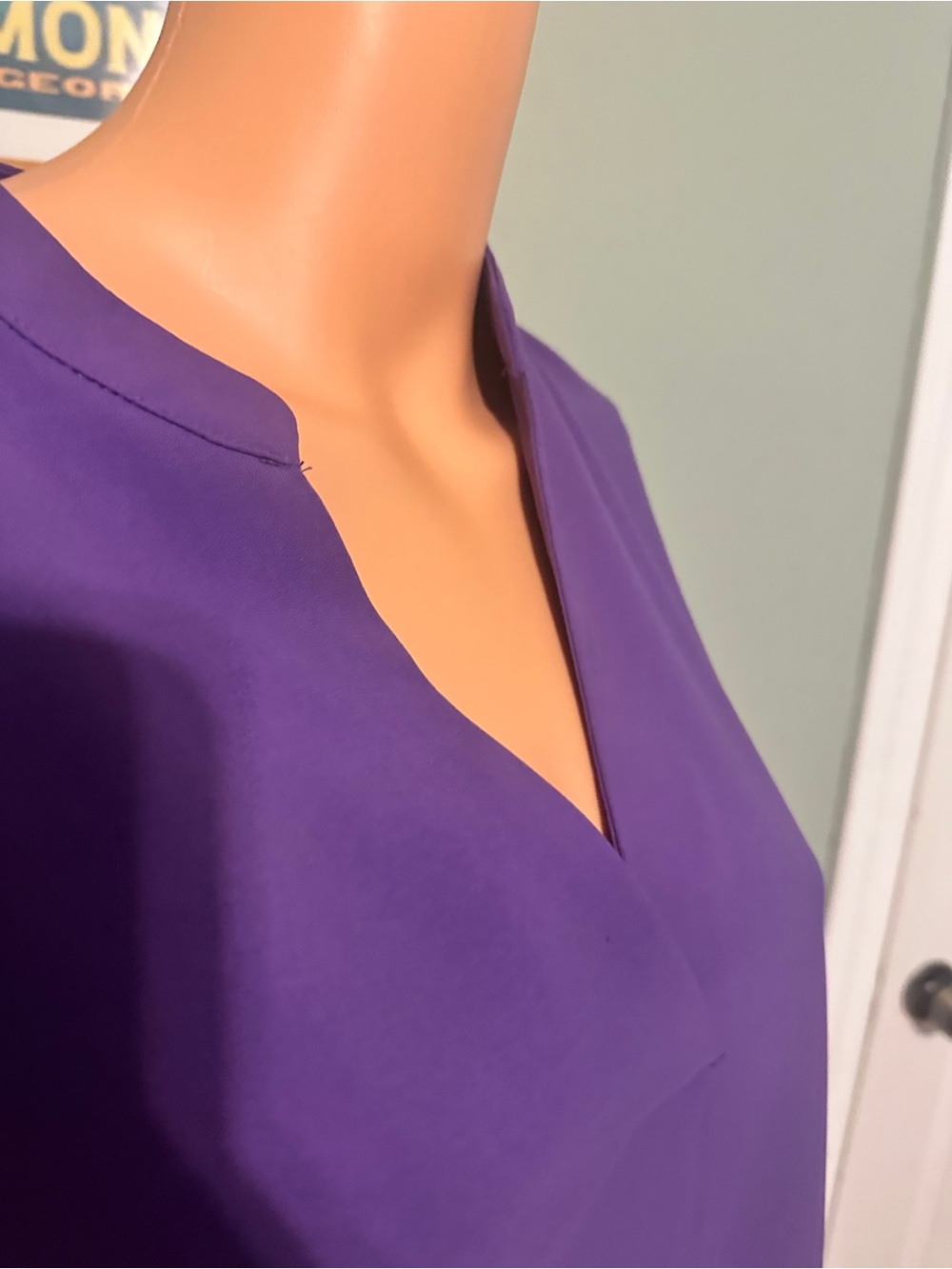 V-Neck Ruffle Sleeve Shift Dress - Purple - Picture 8 of 14